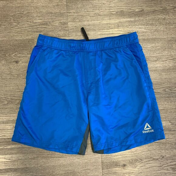 Reebok Board Shorts Men's Size XL Blue Mesh Lined Elastic Waist Drawstring Tie - Picture 2 of 10